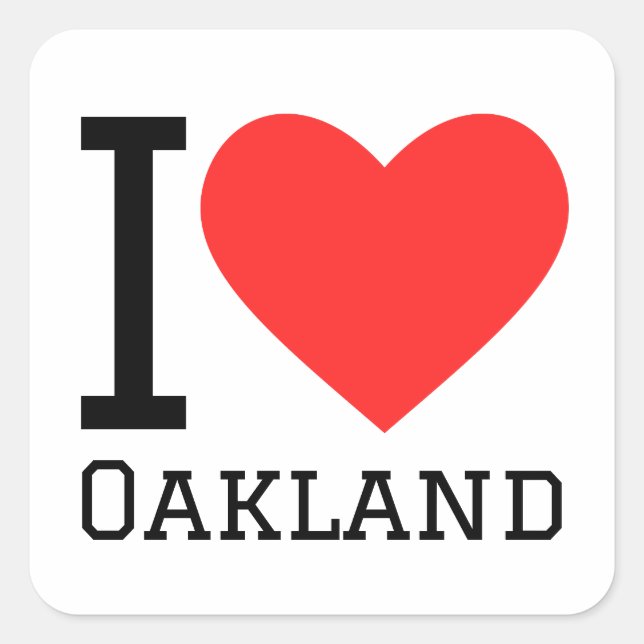 I love Oakland  Square Sticker (Front)