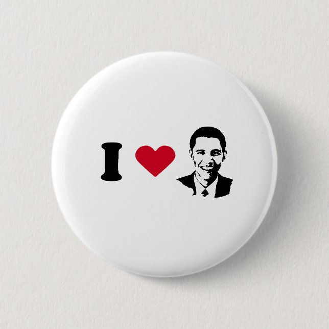 I Love Obama 6 Cm Round Badge (Front)