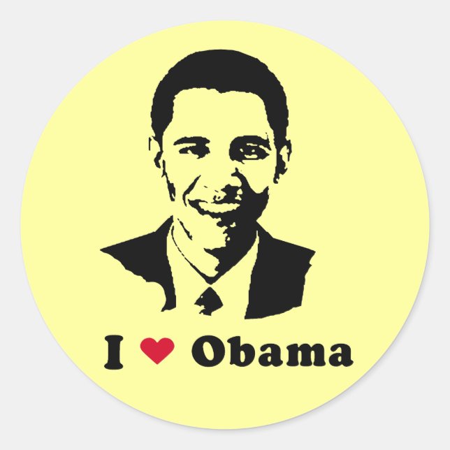 I Love Obama T-shirt Classic Round Sticker (Front)