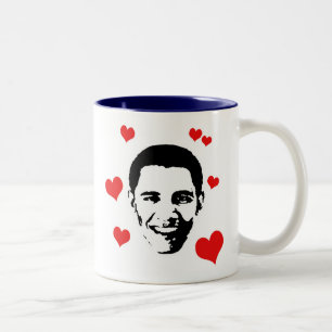 I Love Obama Two-Tone Coffee Mug