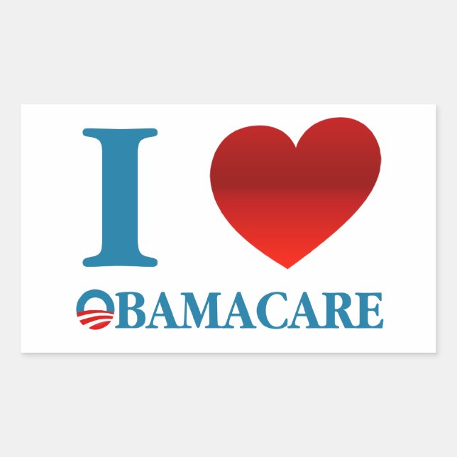 I Love Obamacare Rectangular Sticker (Front)