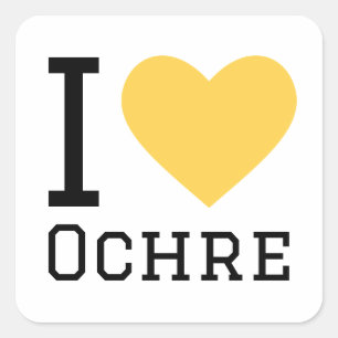 I love ochre square sticker