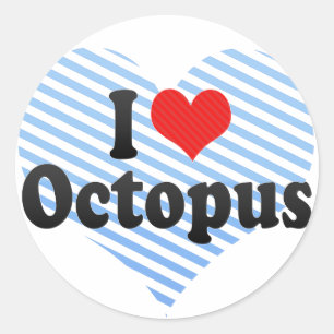 I Love Octopus Classic Round Sticker