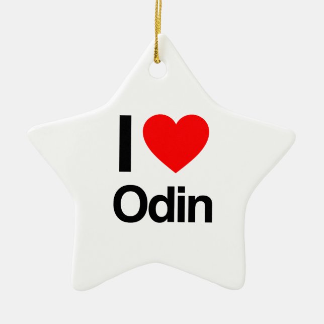 i love odin.ai ceramic tree decoration (Front)