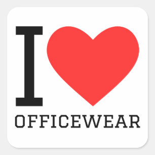 I love officewear square sticker