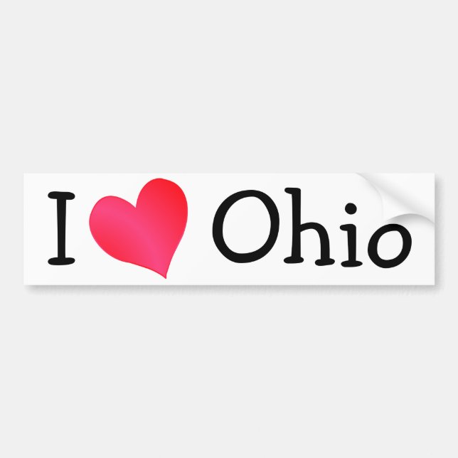 I Love Ohio Bumper Sticker (Front)