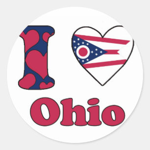 I love Ohio Classic Round Sticker
