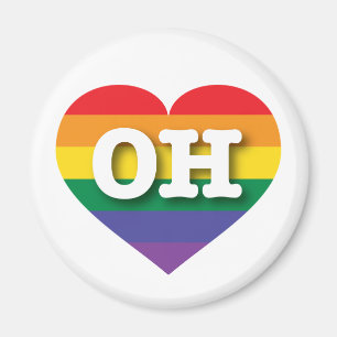 I Love Ohio Rainbow Heart Magnet
