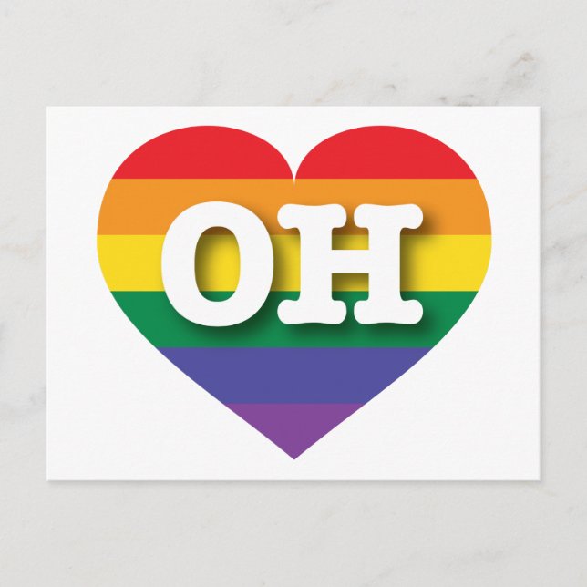I Love Ohio Rainbow Heart Postcard (Front)