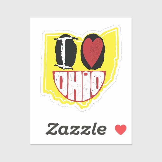 I Love Ohio Smiling Happy Face  (Sheet)