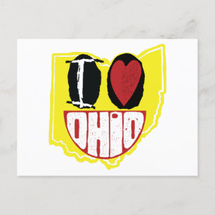 I Love Ohio Smiling Happy Face  Holiday Postcard