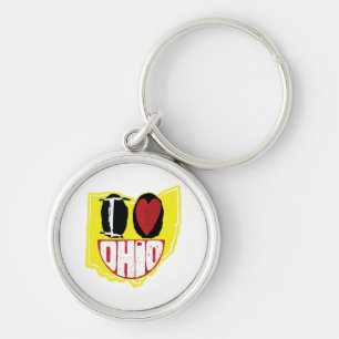 I Love Ohio Smiling Happy Face  Key Ring