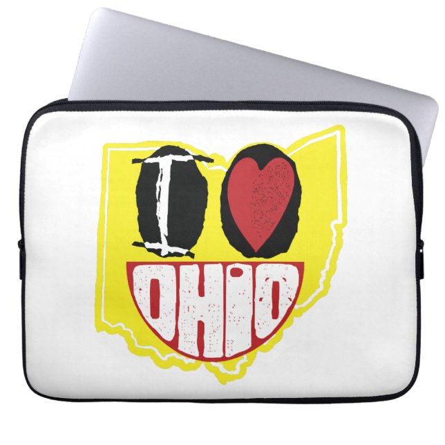 I Love Ohio Smiling Happy Face  Laptop Sleeve (Front)