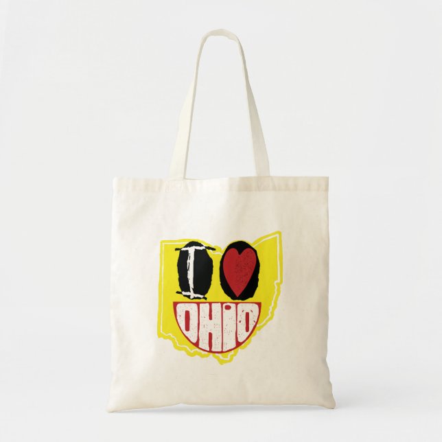 I Love Ohio Smiling Happy Face  Tote Bag (Front)