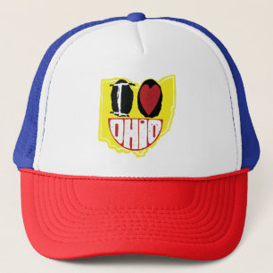 I Love Ohio Smiling Happy Face Trucker Hat