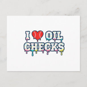 I Love Oil Checks Funny Auto Mechanic Car Men Wome Postcard