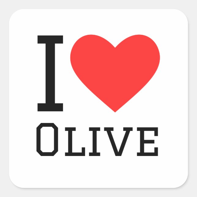 I love oil olive  square sticker (Front)