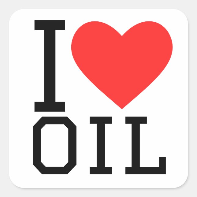 I love oil square sticker (Front)