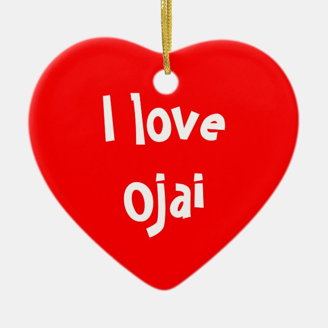 I love Ojai Ceramic Tree Decoration (Front)