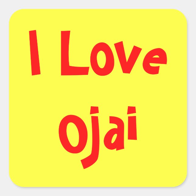 I love Ojai Square Sticker (Front)