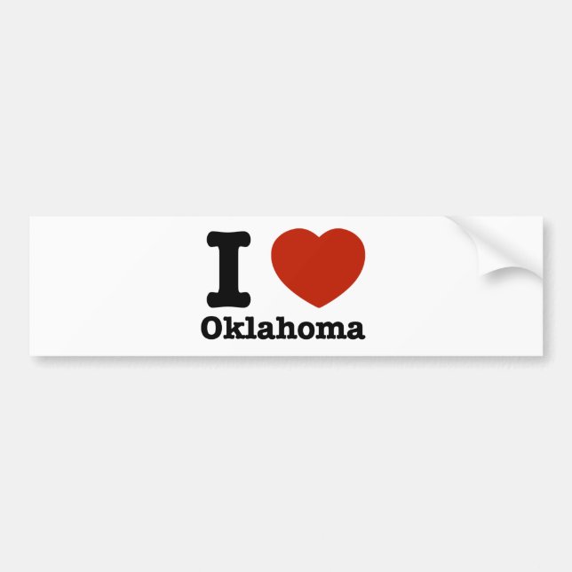 I Love Oklahoma Bumper Sticker (Front)