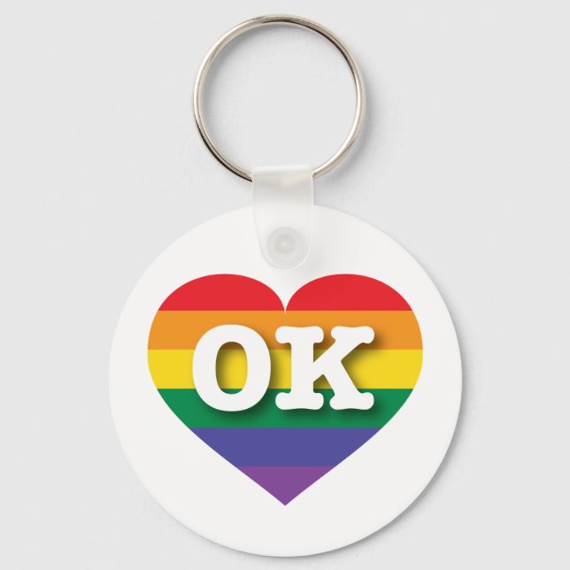 I love Oklahoma Gay Pride Key Ring (Front)