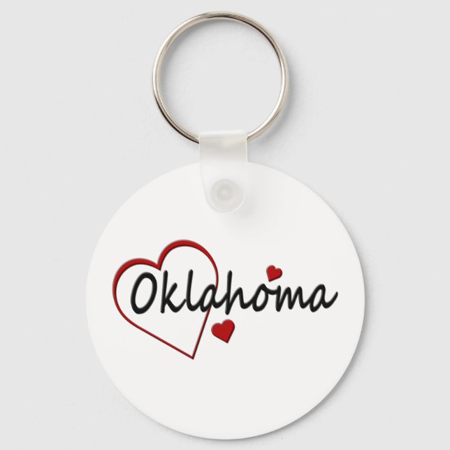 I Love Oklahoma Hearts Key Ring (Front)