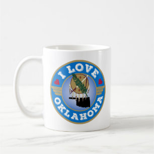 I Love Oklahoma State Flag and Map Coffee Mug