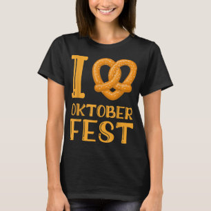 I Love Oktoberfest Beer party Funny Pretzels T-Shirt