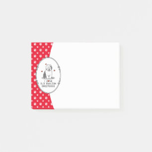 I Love Old English Sheepdogs (Grey 1) Cute OES Post-it Notes