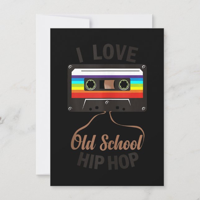 I LOVE OLD SCHOOL HIP HOP Music 80s 90s Cassette Invitation (Front)