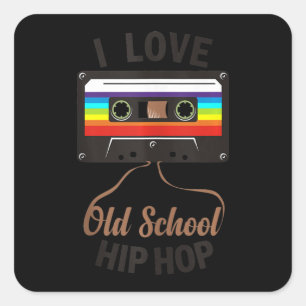 I LOVE OLD SCHOOL HIP HOP Music 80s 90s Cassette Square Sticker