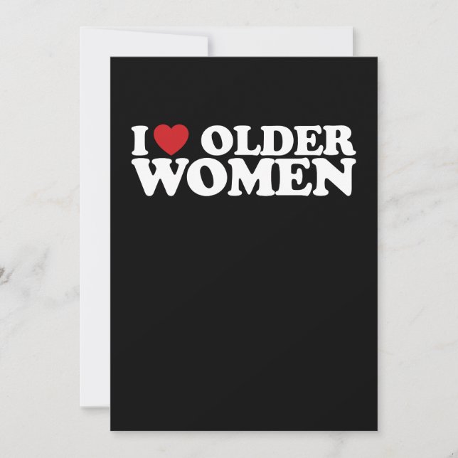 I Love Older Women I Heart Groovy Invitation (Front)