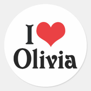 I Love Olivia Classic Round Sticker