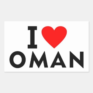 I love Oman country like heart travel tourism Rectangular Sticker