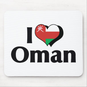 I Love Oman Flag Mouse Mat