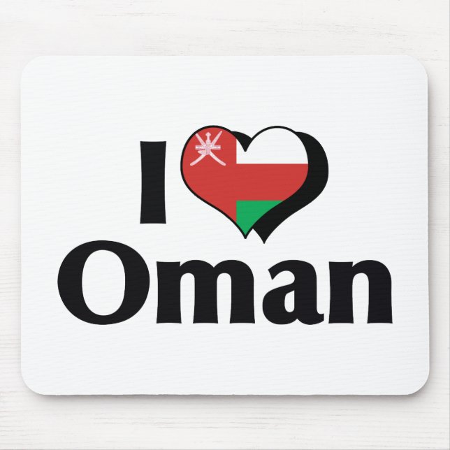 I Love Oman Flag Mouse Mat (Front)
