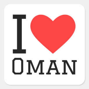 I love oman square sticker