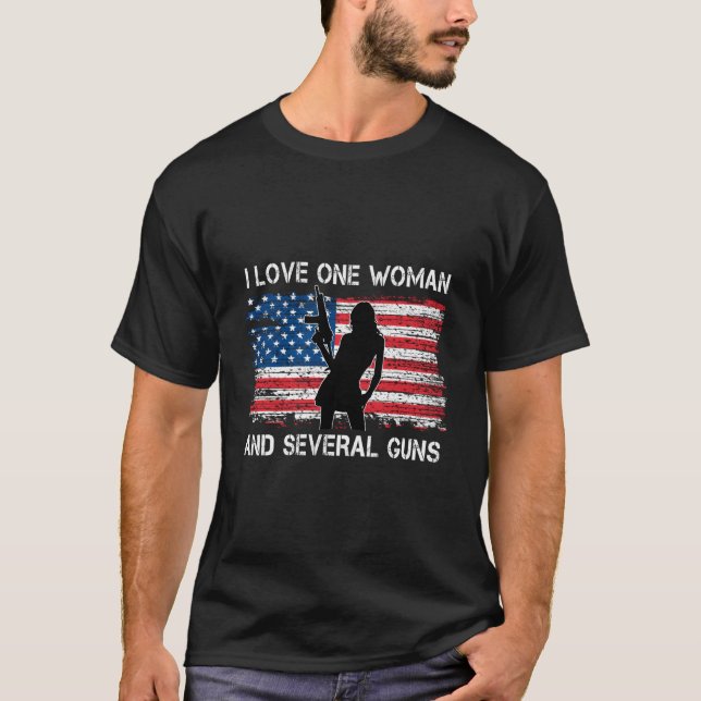 I Love One And Several Guns Guns Husband T-Shirt (Front)