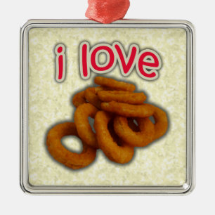 I Love Onion Rings Metal Tree Decoration