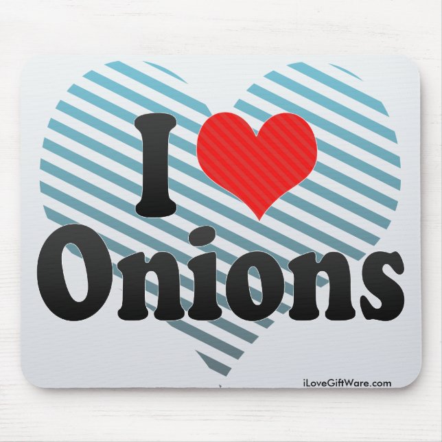 I Love Onions Mouse Mat (Front)