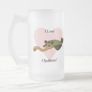 I Love Opabinia! Frosted Glass Beer Mug