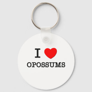 I Love Opossums Key Ring