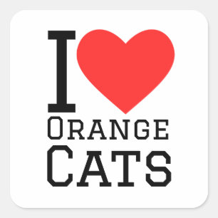 I love orange cats square sticker
