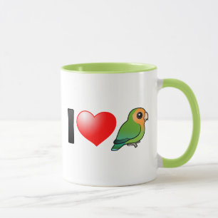 I Love Orangeface Peach-faced Lovebirds Mug