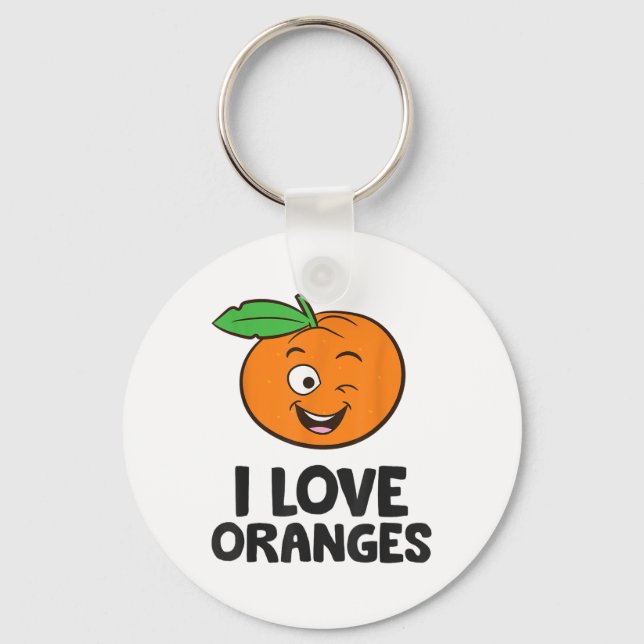I Love Oranges _1  Key Ring (Front)