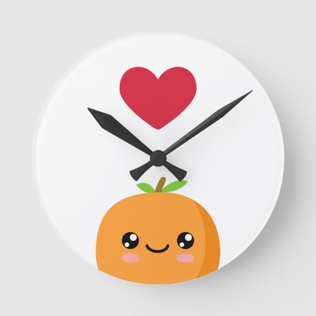 I love Oranges Round Clock (Front)