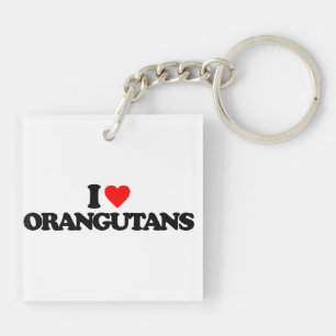 I LOVE ORANGUTANS KEY RING