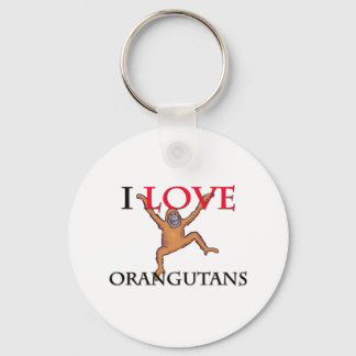 I Love Orangutans Key Ring