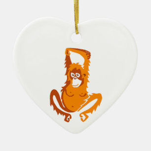 I love ORANGUTANS - Primate - Ape - Wildlife Ceramic Tree Decoration